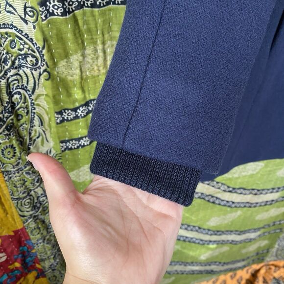 NWT J. Crew Navy Italian Wool Blend Stadium Cloth Lodge Coat Size 00 - Picture 4 of 16